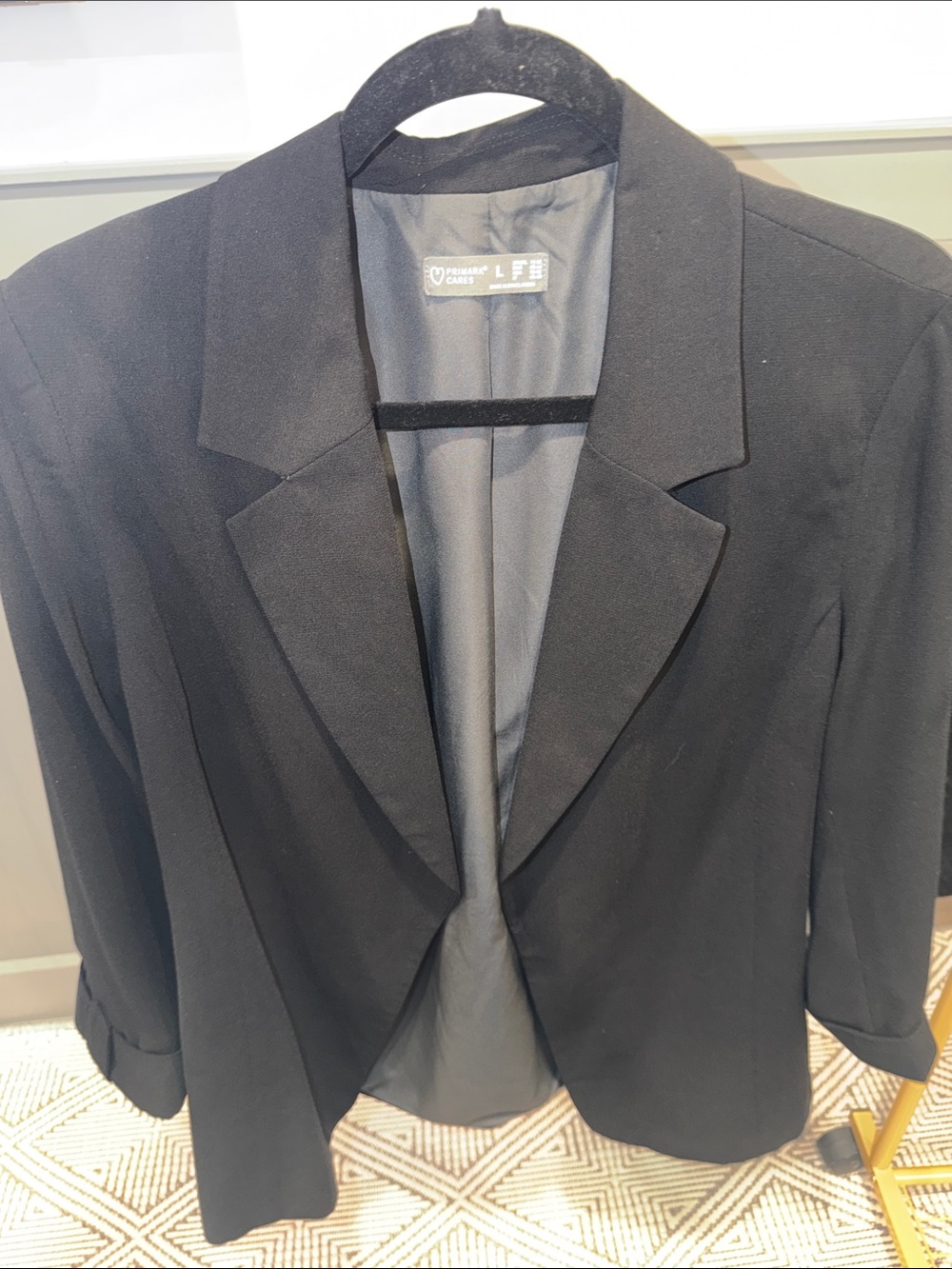 Primary Black Open-Front Women's Blazer